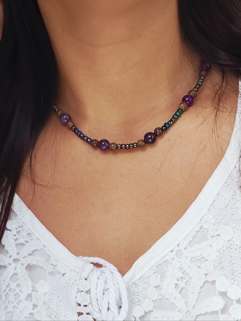 Handcrafted Purple Amethyst  Necklace - Women Jewelry